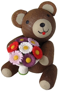 Glücksbärchen Glücksbärchen mit Blumenstrauß