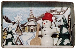 Dregeno Zündholzschachtel Schneemann (Dregeno 028/024) Erzgebirgische Volkskunst: Miniaturen in der Zündholzschachtel - 'Schneemann'