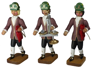 W. Werner Barockbergleute (3) Münzohmen mit Münzwaage u. Münzbeutel (W. Werner 2048) Erzgebirgische Volkskunst: Barockbergleute (Münzohmen mit Münzwaage und Münzbeutel)