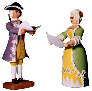 W. Werner Barocke Musiker Sänger u. Sängerin (W. Werner 2907) Erzgebirgische Volkskunst: Barocke Musiker - Sänger und Sängerin