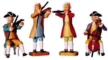 W. Werner Barocke Musiker Kleines Kammerkonzert, 4 Musiker (W. Werner 2902) Erzgebirgische Volkskunst: Barocke Musiker - Kleines Kammerkonzert, vier Musiker