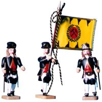 W. Werner Barockbergleute Bergfahnen von 1719 m. 3 Bergleuten (W. Werner 2035) Erzgebirgische Volkskunst: Bergfahnen von 1719 m. 3 Bergleuten 