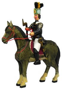 W. Werner Historische Bergparade um 1831 Berggeschworener zu Pferd, Rappe (W. Werner 1018) Erzgebirgische Volkskunst: Bergparade Berggeschworener zu Pferd (Rappe)