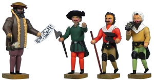 W. Werner Bergleute 16. Jahrhundert Besitzer, Hauer. Eigenlöhner, Steiger (4) (W. Werner 1807) Erzgebirgische Volkskunst: Bergleute 16. Jahrh. Besitzer, Hauer. Eigenlöhner, Steiger (4)