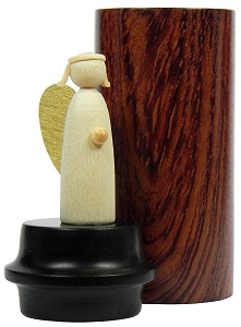 Uwe Uhlig Engel für Unterwegs / Edelholz  (Uwe Uhlig, 3.500.E.6) Uwe Uhlig: Miniatur Engel in Edelholz-Dose (Holzart je nach Verfügbarkeit)
