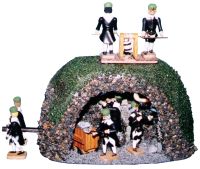 W. Werner Barockbergleute Erzberg mit 10 Bergleuten (W. Werner 2036) Erzgebirgische Volkskunst: Erzberg mit 10 Bergleuten 