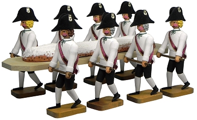 W. Werner Dresdner Bäckeraufzug von 1889 Großer Striezel m. 8 Trägern (W. Werner 3015) Erzgebirgische Volkskunst: Dresdner Bäckeraufzug von 1889 Großer Striezel m. 8 Trägern