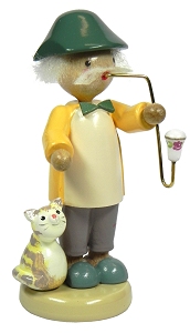 Flade Großvater mit Kätzchen  (Flade 5304) Erzgebirgische Volkskunst: Großvater mit Kätzchen 