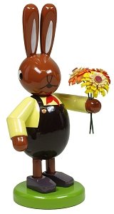 Leichsenring Osterhase mit Blumenstrauß (Leichsenring 224/727) Osterhase mit Blumenstrauß, Größe: 8 cm