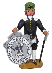 W. Werner Barockbergleute Hauer mit Seiffener Wappen (W. Werner 2002) Erzgebirgische Volkskunst: Barockbergleute - Hauer mit Seiffener Wappen