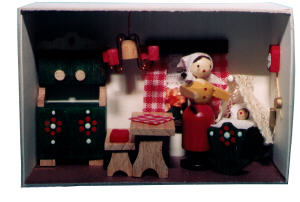 Flade Historische Stube grün (Flade 1401.3) Erzgebirgische Volkskunst: Historische Stube grün