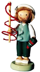 Flade Junge mit Kreisel u. Peitsche  (Flade 5238) Erzgebirgische Volkskunst: Junge mit Kreisel und Peitsche