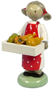 Flade Mädchen mit Birnen (Flade 5148) Erzgebirgische Volkskunst: Mädchen mit Birnen