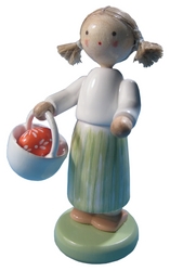 Flade Mädchen mit  Osterkörbchen (Flade 5246) Erzgebirgische Volkskunst: Mädchen mit Osterkörbchen