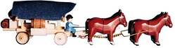Dregeno Miniaturgespann Fracht- / Planwagengespann (Dregeno 051/017) Erzgebirgische Volkskunst: Miniaturgespann 'Fracht- / Planwagengespann'