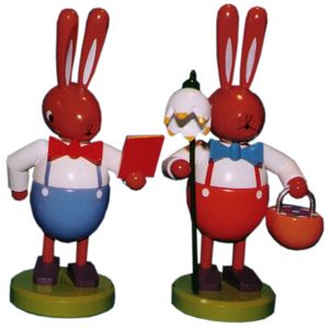 Leichsenring Osterhasen, groß, Hasenpaar (Leichsenring 224/202) Osterhasenpaar