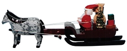 Dregeno Miniaturgespann Pferdeschlitten  mit Weihnachtsmann (Dregeno 051/100) Erzgebirgische Volkskunst: Miniaturgespann 'Pferdeschlitten mit Weihnachtsmann'