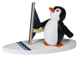Knut Dietze Pinguin Surfer (Knut Dietze 05/15) Erzgebirgische Volkskunst: Pinguin / Surfer