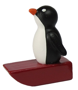 Knut Dietze Pinguin klein auf Schlitten (Knut Dietze 05/05) Erzgebirgische Volkskunst: Pinguin / klein auf Schlitten