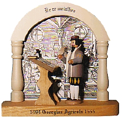W. Werner Bergleute 16. Jahrhundert Agricola als Wandbild (W. Werner 1801) Erzgebirgische Volkskunst: Agricola 