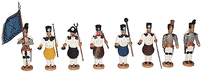 W. Werner Historische Bergparade um 1831 Hüttenleute (W. Werner 1010) Erzgebirgische Volkskunst: Bergparade; Historisch Hüttenleute