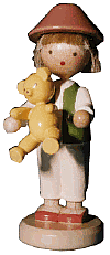 Flade Junge mit Teddy  (Flade 5119) Erzgebirgische Volkskunst: Junge mit Teddy