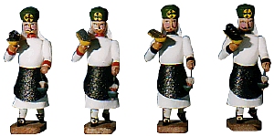 W. Werner Barockbergleute 4 Schmelzer mit verschiedenen Hüttenerzeugnissen (W. Werner 2029) Erzgebirgische Volkskunst: Barockbergleute mit verschiedenen Hüttenerzeugnissen