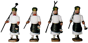 W. Werner Barockbergleute 4 Schmelzer mit verschiedenen Werkzeugen (W. Werner 2028) Erzgebirgische Volkskunst: Barockbergleute  Schmelzer mit verschiedenen Werkzeugen