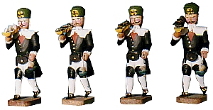 W. Werner Barockbergleute 4 Steiger mit verschiedenen Erzen  2. Gruppe (W. Werner 2027) Erzgebirgische Volkskunst: Barockbergleute - Steiger mit verschiedenen Erzen (Gruppe 2)